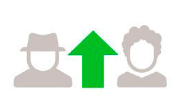 Icon: Männchen mit Pfeil nach oben Icon: Männchen mit Pfeil nach oben